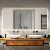 Paige Rectangular Frameless Anti-Fog Aluminum Back-lit Tri-color LED Bathroom Vanity Mirror with Smart Touch Control