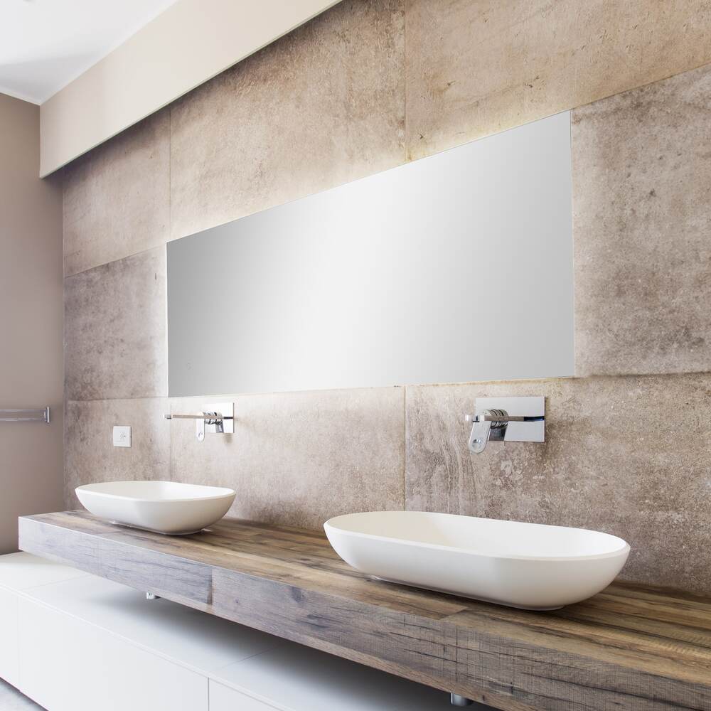 Paige Rectangular Frameless Anti-Fog Aluminum Back-lit Tri-color LED Bathroom Vanity Mirror with Smart Touch Control