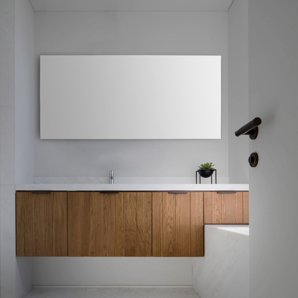 Paige Rectangular Frameless Anti-Fog Aluminum Back-lit Tri-color LED Bathroom Vanity Mirror with Smart Touch Control