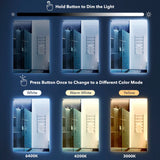 Paige Rectangular Frameless Anti-Fog Aluminum Back-lit Tri-color LED Bathroom Vanity Mirror with Smart Touch Control
