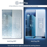 Paige Rectangular Frameless Anti-Fog Aluminum Back-lit Tri-color LED Bathroom Vanity Mirror with Smart Touch Control