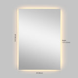 Paige Rectangular Frameless Anti-Fog Aluminum Back-lit Tri-color LED Bathroom Vanity Mirror with Smart Touch Control
