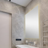 Paige Rectangular Frameless Anti-Fog Aluminum Back-lit Tri-color LED Bathroom Vanity Mirror with Smart Touch Control