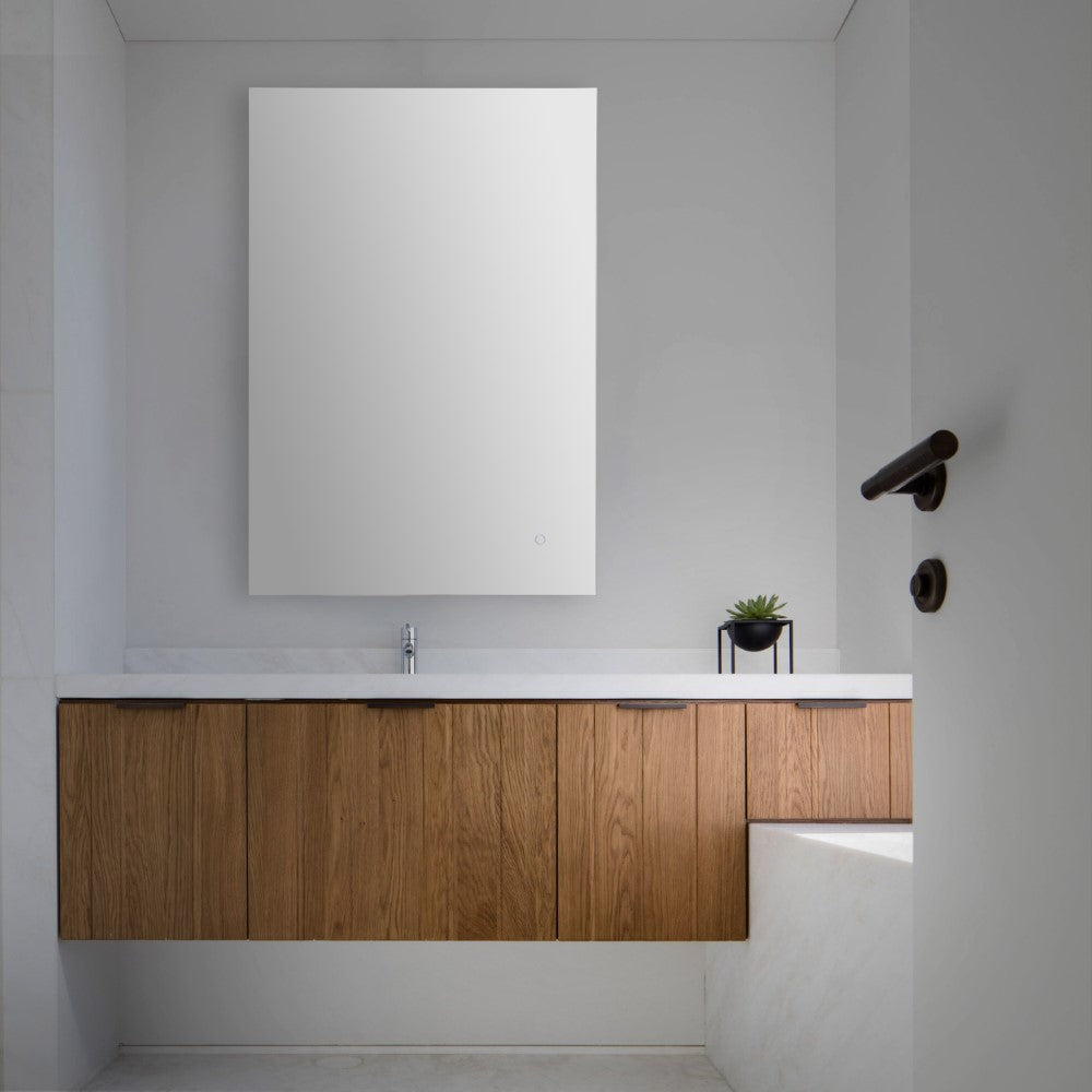 Paige Rectangular Frameless Anti-Fog Aluminum Back-lit Tri-color LED Bathroom Vanity Mirror with Smart Touch Control