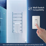 Paige Rectangular Frameless Anti-Fog Aluminum Back-lit Tri-color LED Bathroom Vanity Mirror with Smart Touch Control