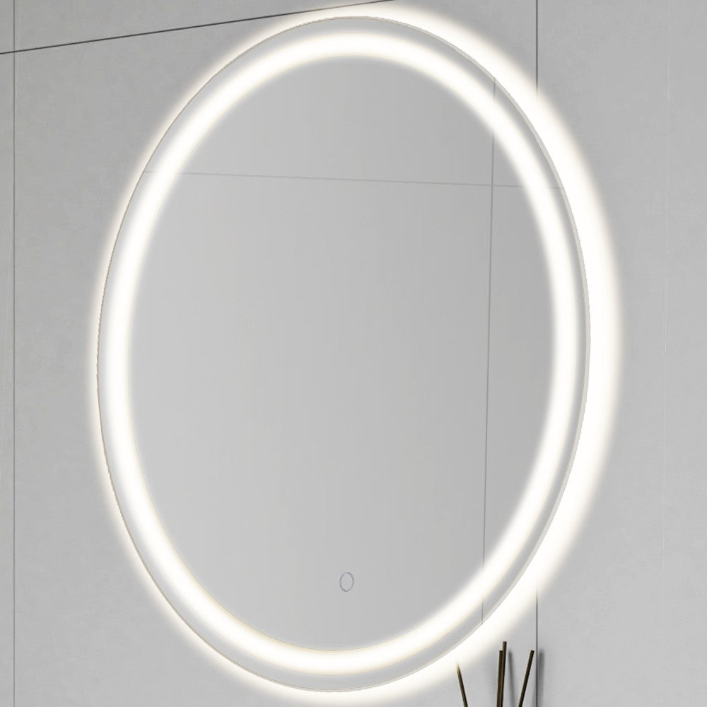 Sammy 27" Round Frameless Anti-Fog LED Vanity Mirror