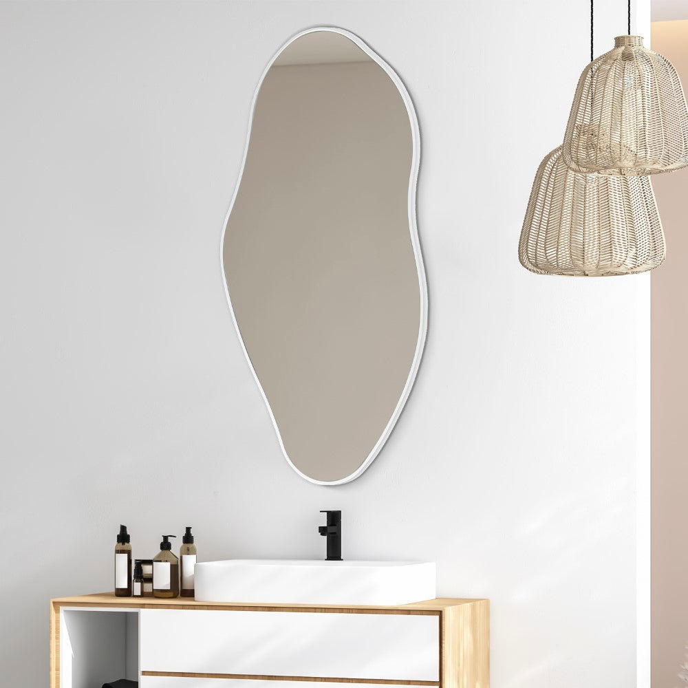 Jackson 20 in. W x 42 in. H Large Irregular Framed Decorative Wall Mirror