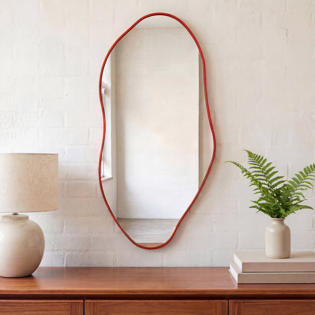 Jackson 20 in. W x 42 in. H Large Irregular Framed Decorative Wall Mirror