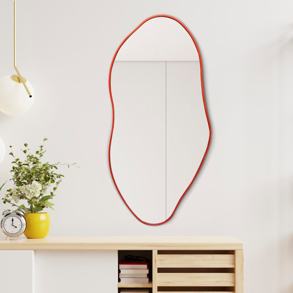 Jackson 20 in. W x 42 in. H Large Irregular Framed Decorative Wall Mirror