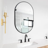 Nova 24 in. W x 36 in. H Medium Oval Metal Framed Wall Mirror