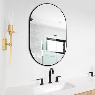 Nova 24 in. W x 36 in. H Medium Oval Metal Framed Wall Mirror