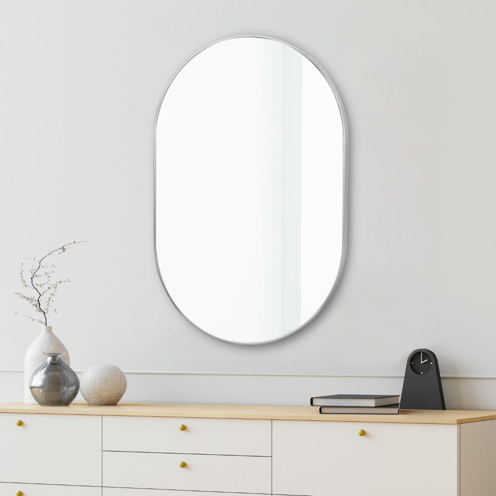 Nova 24 in. W x 36 in. H Medium Oval Metal Framed Wall Mirror