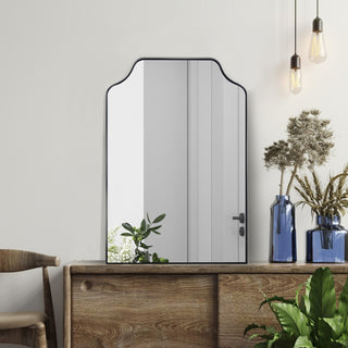 Vivian 24 in. W x 36 in. H Medium Scalloped-Top Metal Framed Wall Mounted Mirror