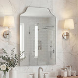 Vivian 24 in. W x 36 in. H Medium Scalloped-Top Metal Framed Wall Mounted Mirror