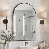 Reflectora 24 in. W x 36 in. H Medium Arched Metal Framed Wall Mounted Mirror
