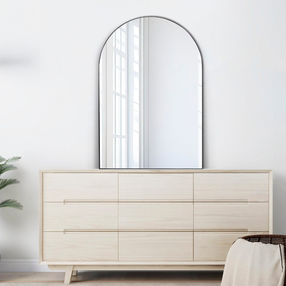 Reflectora 24 in. W x 36 in. H Medium Arched Metal Framed Wall Mounted Mirror
