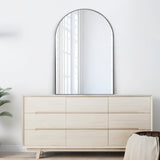 Reflectora 24 in. W x 36 in. H Medium Arched Metal Framed Wall Mounted Mirror
