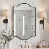 Gary 24 in. W x 36 in. H Medium Scalloped Rectangular Metal Framed Wall Mirror