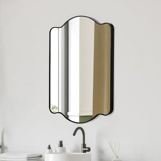 Gary 24 in. W x 36 in. H Medium Scalloped Rectangular Metal Framed Wall Mirror