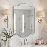 Gary 24 in. W x 36 in. H Medium Scalloped Rectangular Metal Framed Wall Mirror