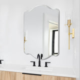 Gary 24 in. W x 36 in. H Medium Scalloped Rectangular Metal Framed Wall Mirror