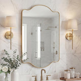 Gary 24 in. W x 36 in. H Medium Scalloped Rectangular Metal Framed Wall Mirror