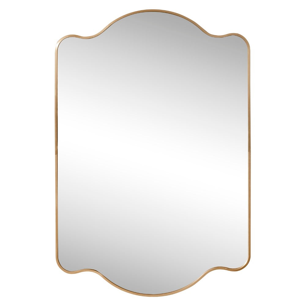Gary 24 in. W x 36 in. H Medium Scalloped Rectangular Metal Framed Wall Mirror