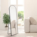 Clarity 16 in. W x 59 in. H Large Arched Metal Framed Floor Full-Length Mirror