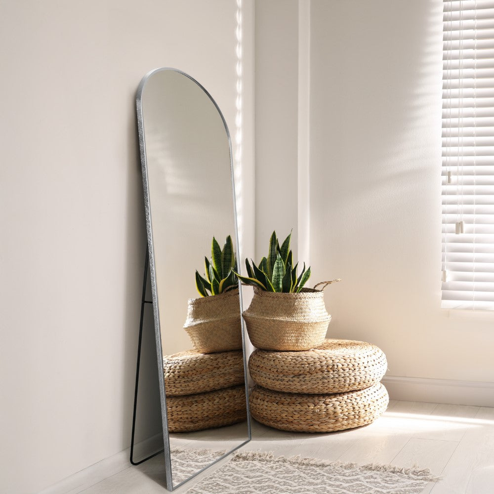Clarity 16 in. W x 59 in. H Large Arched Metal Framed Floor Full-Length Mirror