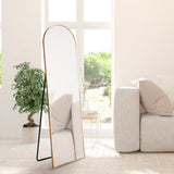 Clarity 16 in. W x 59 in. H Large Arched Metal Framed Floor Full-Length Mirror