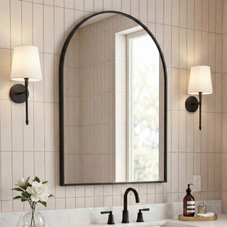 Oryn Small Arched Metal Framed Wall Mounted Mirror
