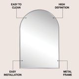 Oryn Small Arched Metal Framed Wall Mounted Mirror