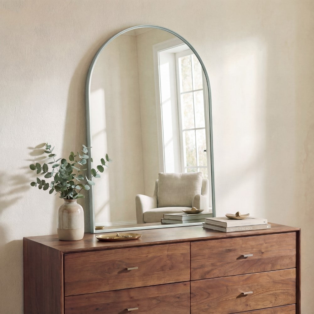 Oryn Small Arched Metal Framed Wall Mounted Mirror