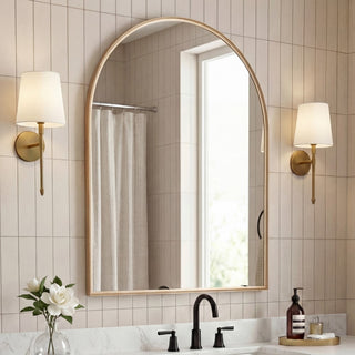 Oryn Small Arched Metal Framed Wall Mounted Mirror