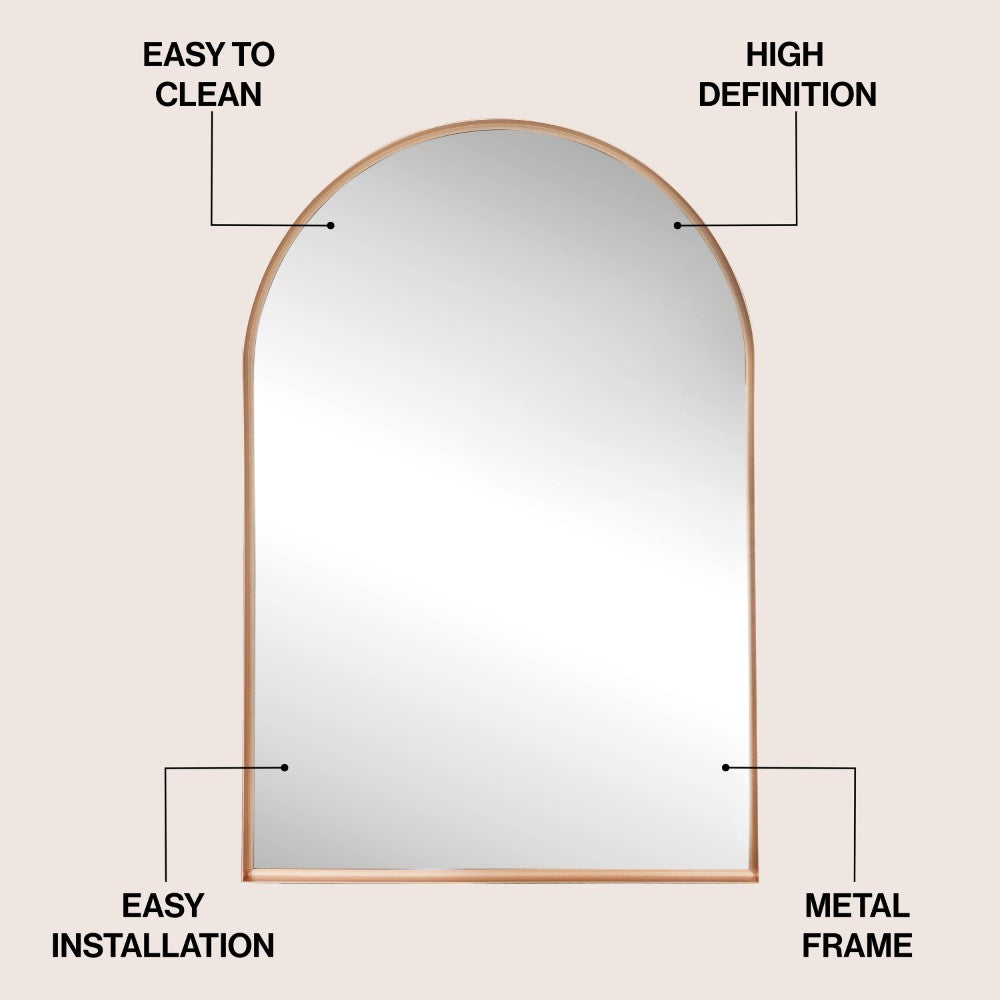 Oryn Small Arched Metal Framed Wall Mounted Mirror
