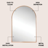 Oryn Small Arched Metal Framed Wall Mounted Mirror
