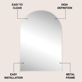 Oryn Small Arched Metal Framed Wall Mounted Mirror