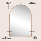 Oryn Small Arched Metal Framed Wall Mounted Mirror