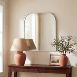 Aurex 38 in. W x 32 in. H Large Top Arched Rectangular Metal Framed Wall Mounted Mirror