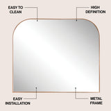 Aurex 38 in. W x 32 in. H Large Top Arched Rectangular Metal Framed Wall Mounted Mirror
