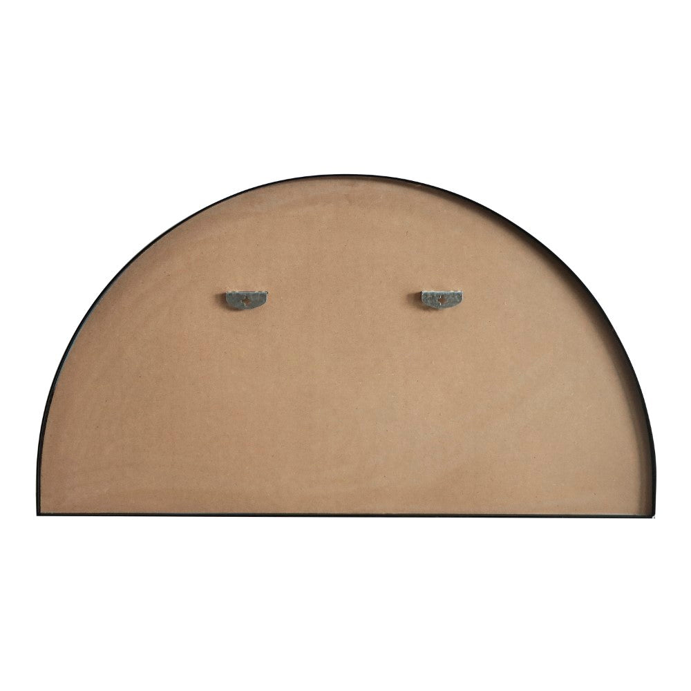 Virel 42 in. W x 23 in. H Large Half Circle Metal Framed Wall Mounted Mirror