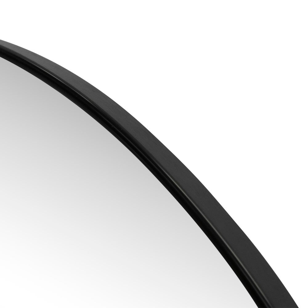 Virel 42 in. W x 23 in. H Large Half Circle Metal Framed Wall Mounted Mirror