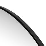 Virel 42 in. W x 23 in. H Large Half Circle Metal Framed Wall Mounted Mirror