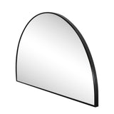 Virel 42 in. W x 23 in. H Large Half Circle Metal Framed Wall Mounted Mirror