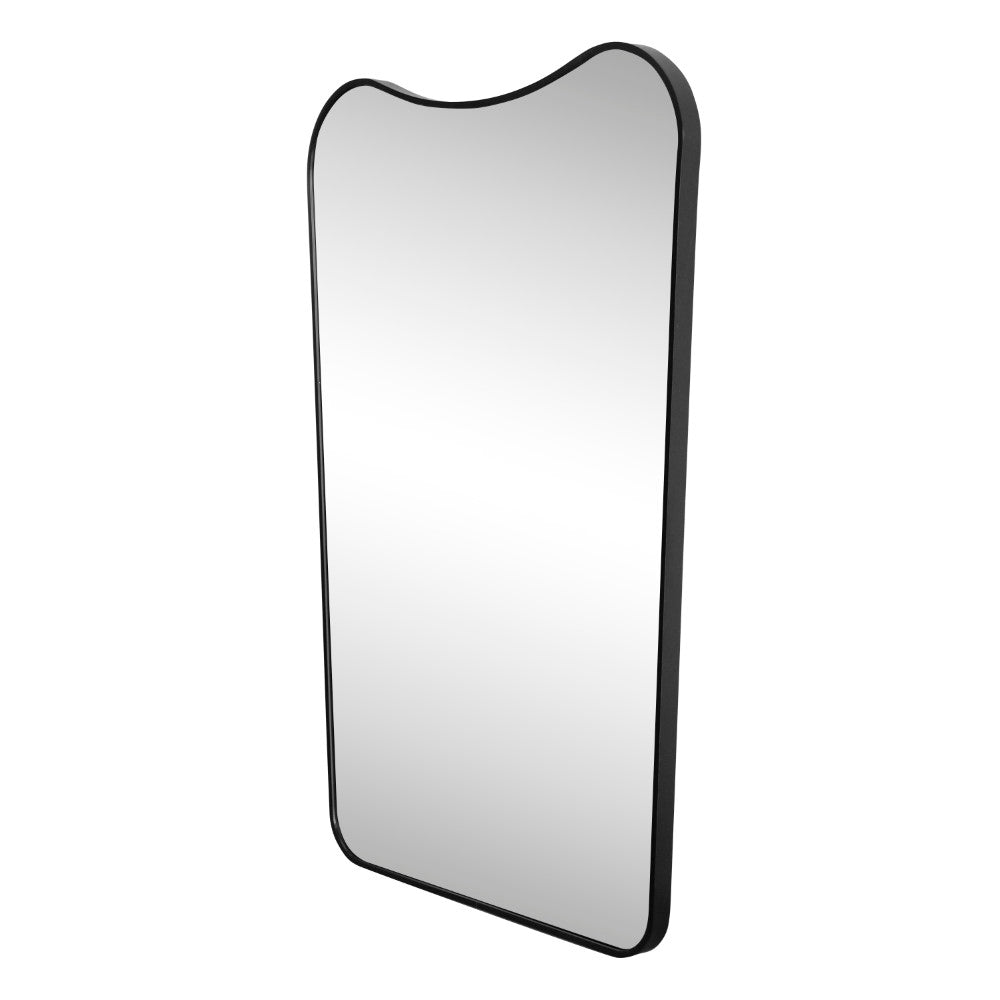 Nessa 24 in. W x 36 in. H Large Irregular Metal Framed Wall Mounted Mirror with Flat Bottom
