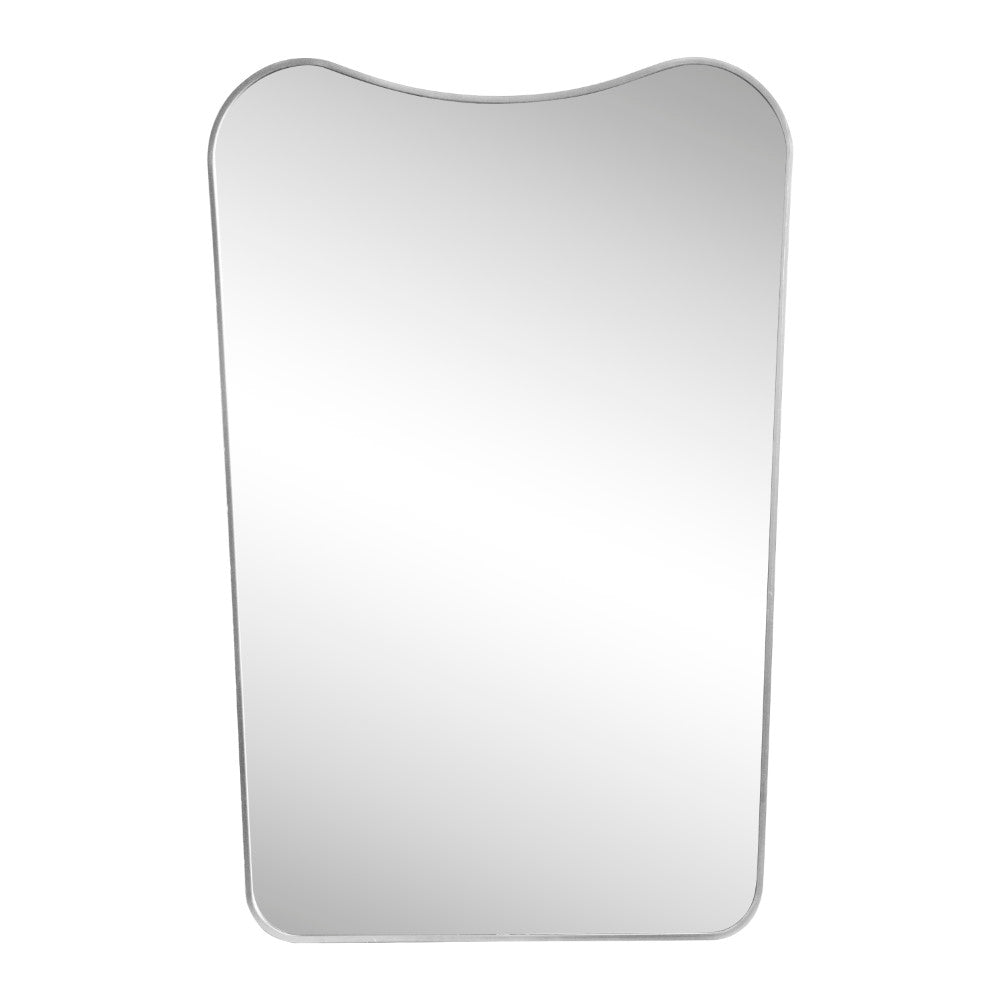 Nessa 24 in. W x 36 in. H Large Irregular Metal Framed Wall Mounted Mirror with Flat Bottom