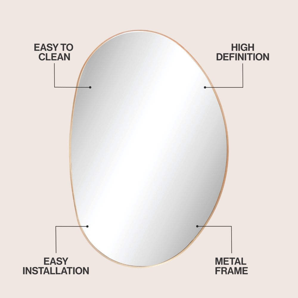 Lumis 24 in. W x 36 in. H Medium Irregular Oval Metal Framed Wall Mounted Mirror
