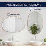 Lumis 24 in. W x 36 in. H Medium Irregular Oval Metal Framed Wall Mounted Mirror
