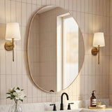 Lumis 24 in. W x 36 in. H Medium Irregular Oval Metal Framed Wall Mounted Mirror