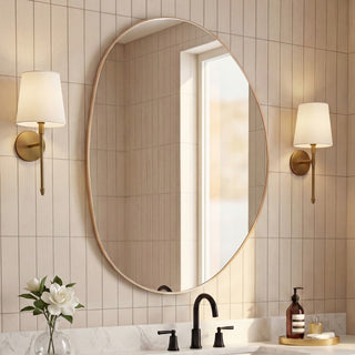Lumis 24 in. W x 36 in. H Medium Irregular Oval Metal Framed Wall Mounted Mirror